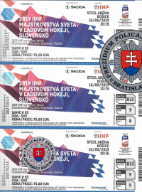 Vzorek falešných vstupenek zajištěný Policií Slovenské republiky