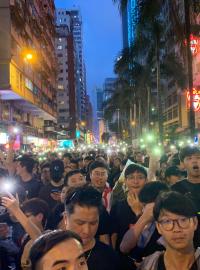 Snímky z demonstrací v Hongkongu.