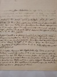 Vlastnoručně psaný dopis, jehož autorem je syn Wolfganga Amadea Mozarta Franz Xaver Wolfgang Mozart