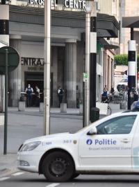 Policejní vůz před bruselským nádražím
