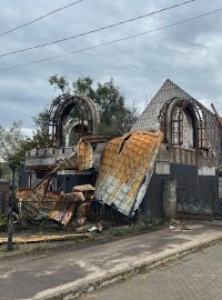 Svjatohirsk po zásahu ruskou raketou