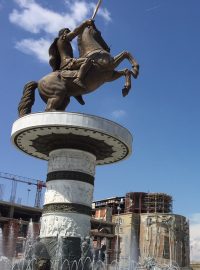 Pomník Alexandra Makedonského, co nemá jméno, ve Skopje