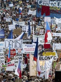 Demonstrace pořádaná Milionem chvilek pro demokracii na Václavském náměstí.