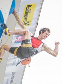 Adam Ondra na mistrovství světa v Innsbrucku.