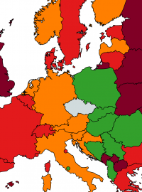 Cestovatelská mapa Evropy