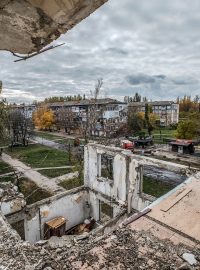 Zničený Nikopol po útocích na konci října