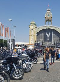 Oslavy 115. výročí značky motocyklů Harley-Davidson na holešovickém Výstavišti v Praze.