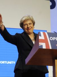 Britská premiérka Theresa Mayová na výroční konferenci Konzervativní strany v Birminghamu.