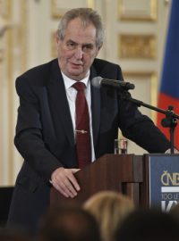 Miloš Zeman na zahájení oslav ke 100. výročí vzniku československé a české koruny.