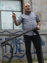 Miloslav Černý se zúčastnil prezentace nových technik čištění graffiti.