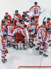 Hokejisté Olomouce se radují z výhry nad Zlínem