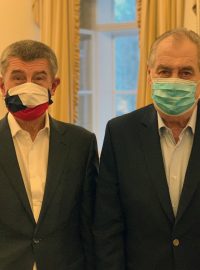 Andrej babiš a Miloš Zeman na setkání v Lánech