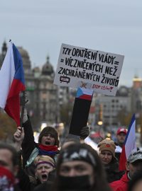 Odpoledne na Václavském náměstí protestovali odpůrci vládních opatření