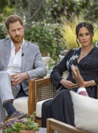 Princ Harry a vévodkyně Meghan během rozhovoru s Oprah Windfreyovou