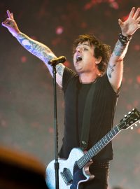 Frontman skupiny Green Day Billie Joe Armstrong na festivalu Rock for People