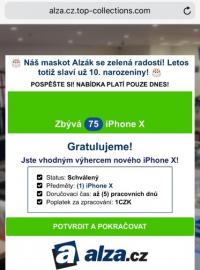 Podvodná SMS, která vypadá jako z e-shopu Alza