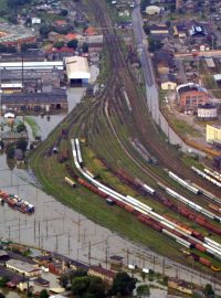 Voda v Ústí nad Labem v srpnu 2002