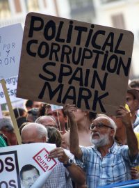 Protikorupční demonstrace ve Španělsku, 18. července 2017.