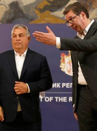 Maďarský premiér Viktor Orbán a srbský prezident Aleksandar Vučić