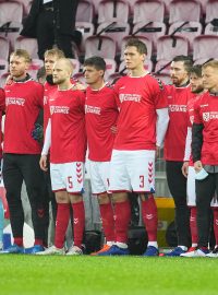 Fotbalisté Dánska v dresech s kritickým vzkazem vůči Kataru