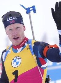 Johannes Bö po vítězství ve sprintu na mistrovství světa v Oberhofu