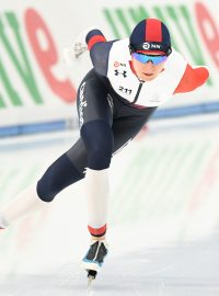 Martina Sáblíková při závodě na 3000 metrů v Pekingu