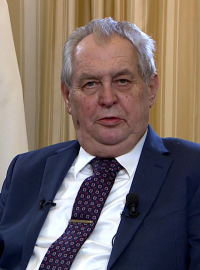 Prezident Miloš Zeman při projevu.