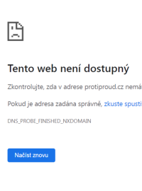 Jedním ze zablokovaných webů je Protiproud.cz