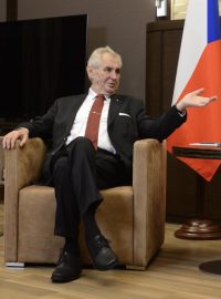 Prezident Miloš Zeman při setkání se svým ruským protějškem Vladimirem Putinem v Soči