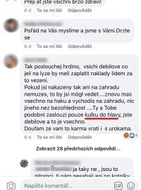 Komentář o kulce napsal na Facebook Karel E. A několikrát se k němu během debaty vracel, později přidal i obrázek snipera. Když ho Radiožurnál konfrontoval, za svým příspěvkem si stál. Redakci řekl, že komentář vyjadřuje pouze jeho názor a nikomu ho nevnucuje.