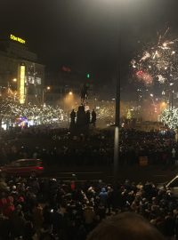 Vítání roku 2019 na Václavském náměstí v Praze