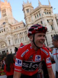 Chris Froome slaví v Madridu vítězství na Vueltě