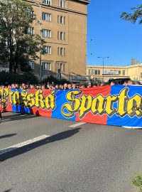 Pochod fanoušků Sparty před derby s rivalem Slavií