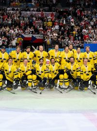 Švédští hokejisté s bronzovými medailemi