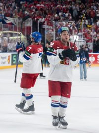 Čeští hokejisté děkují fanouškům po utkání proti Kanadě